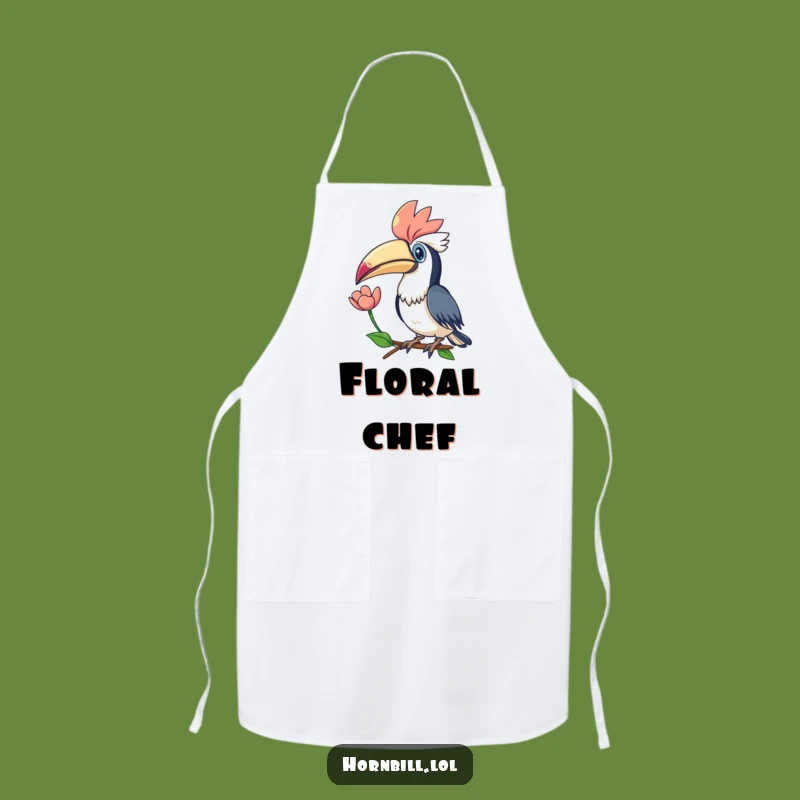 Funny Kawaii Hornbill Flower Apron for Blooming in the Kitchen
