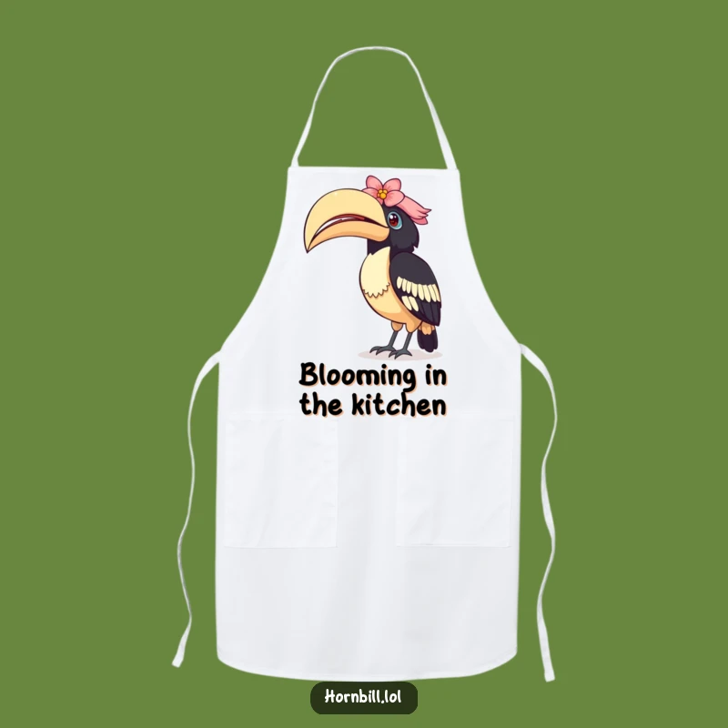 Funny Curious Hornbill Apron: Cook with Whimsy & Wonder!