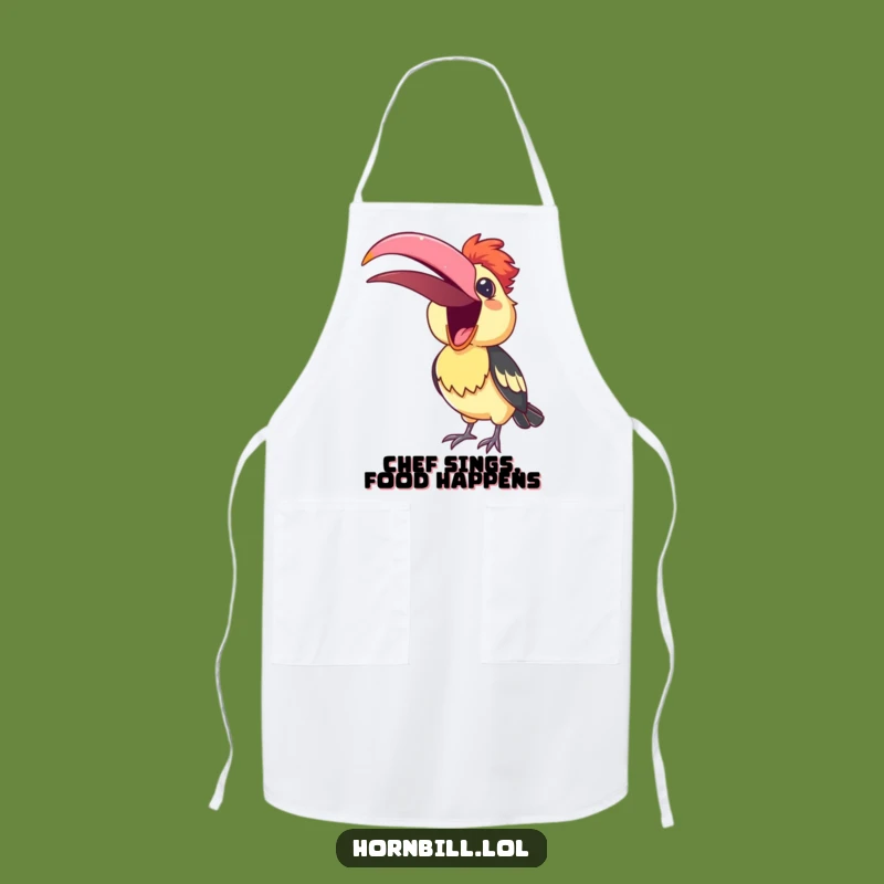Funny Hornbill Apron: Cook with a Singing Bird's Cheerful Tune - Hilarious Gift!