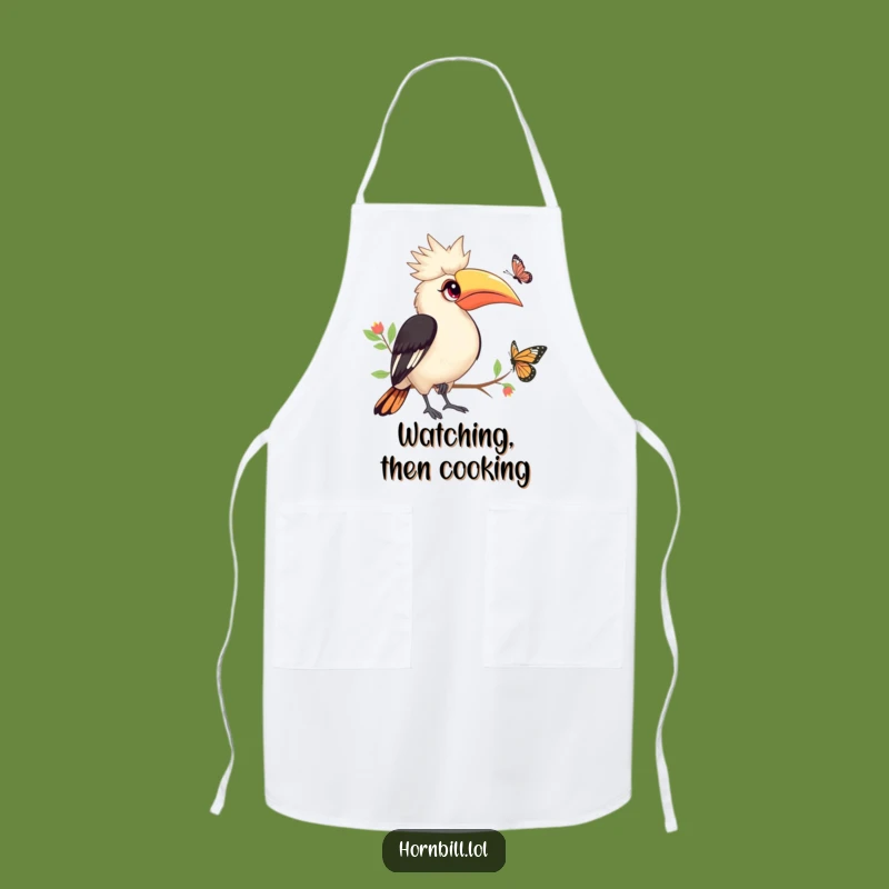 Funny Hornbill Butterfly Apron: Nature Watching Chef, Perfect Funny Gift for Garden Cooks