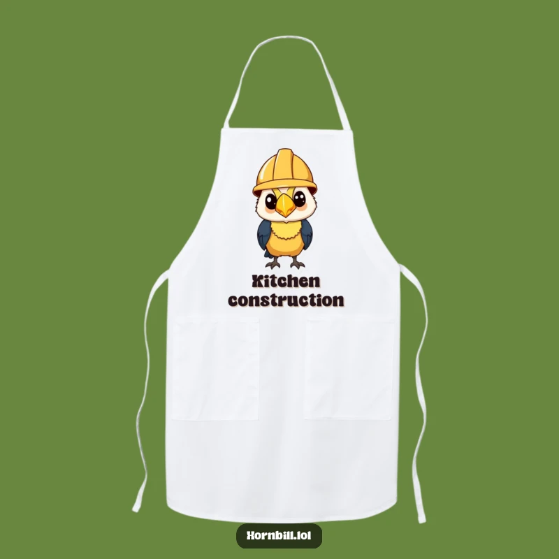 Funny Hornbill Construction Apron: Kitchen Builder, Perfect Funny Gift!