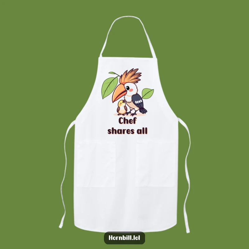 Funny Kawaii Hornbill Apron for Sharing in the Kitchen