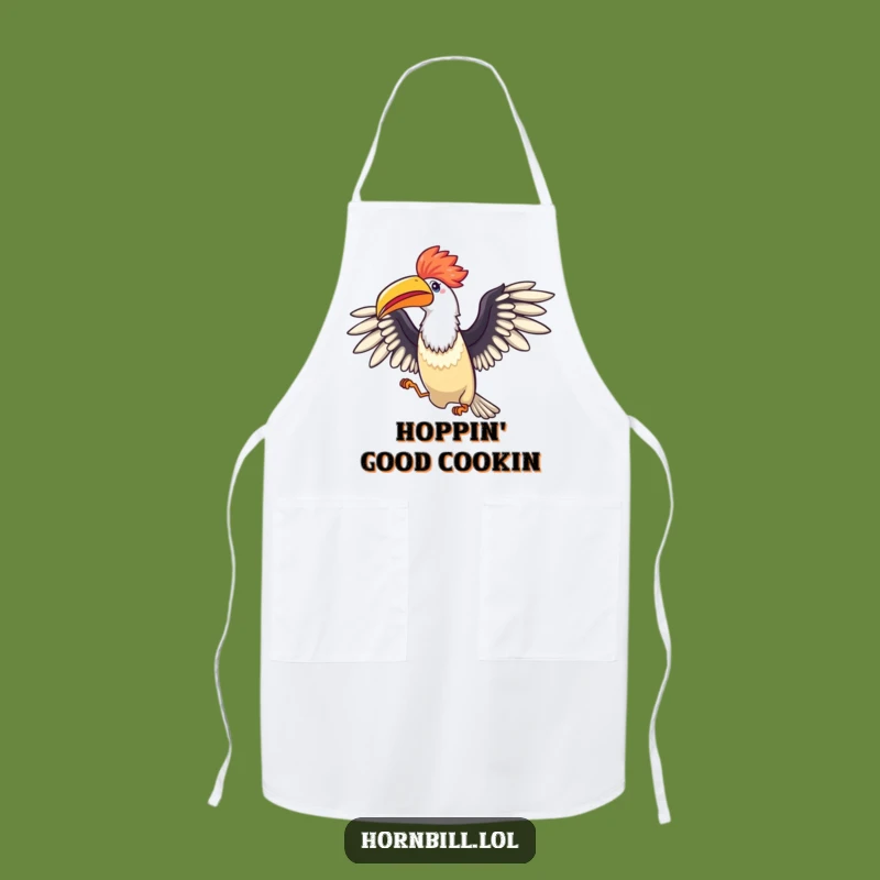Funny Celebration Hornbill Apron: Cook with Joyful Hops!