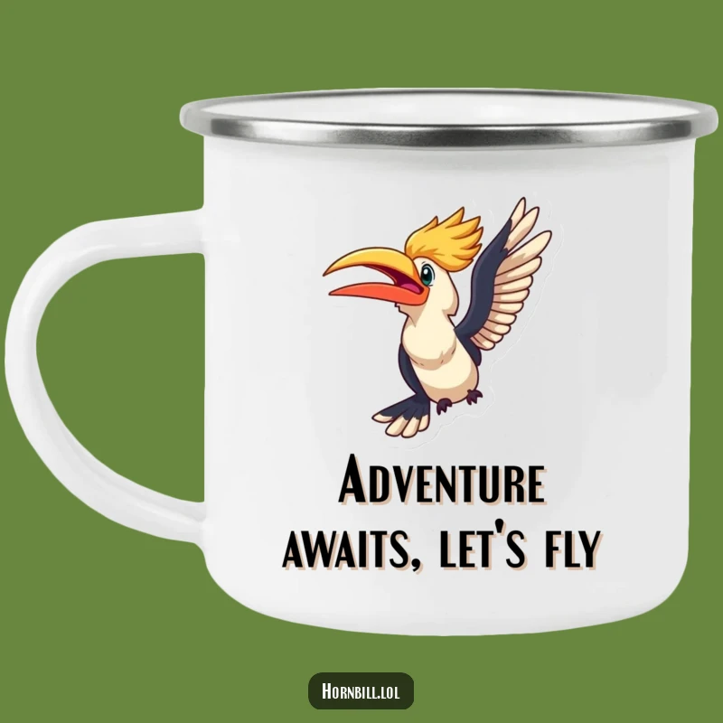 Funny Kawaii Hornbill Flight Camping Mug - Adventure Fuel Gift
