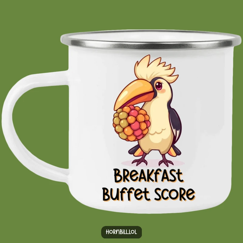 Kawaii Hornbill Camping Mug - Proud Berry Carrier, Cute Outdoor Gift