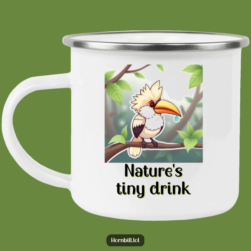 Funny Chubby Hornbill Dewdrop Sip Camping Mug - Adventure with a Laugh