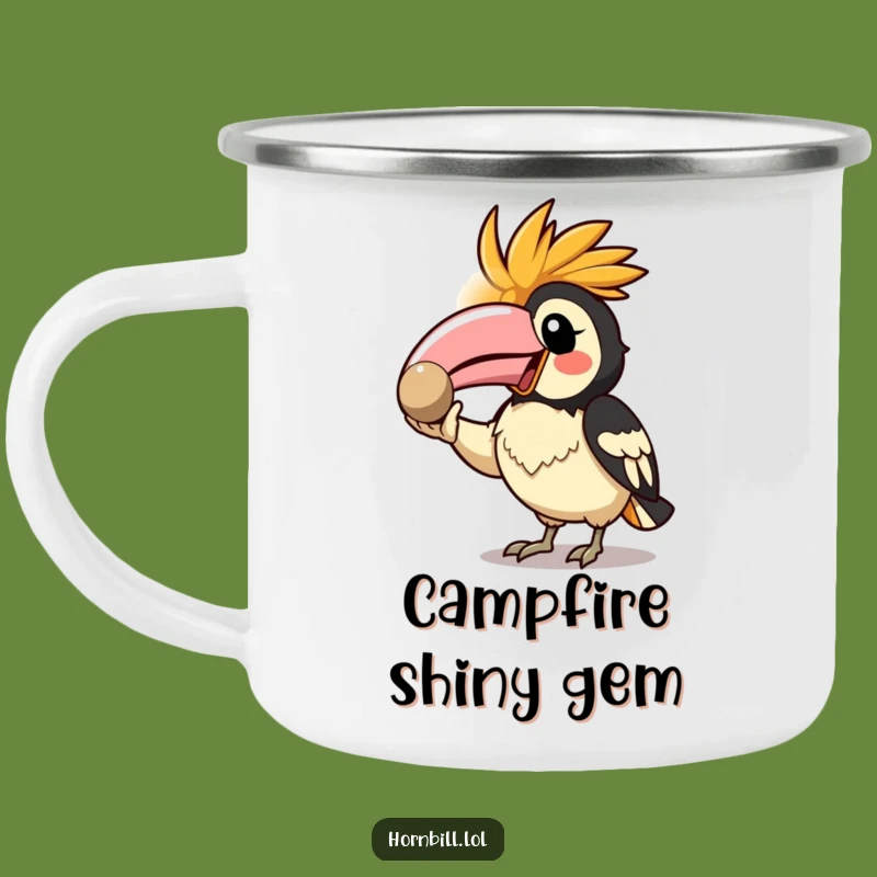 Funny Kawaii Hornbill Camping Mug: Durable Pebble Showing Drinkware, Gift