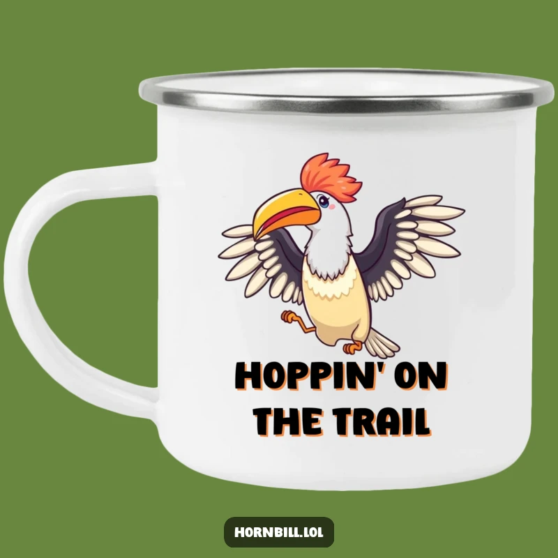 Funny Celebration Hornbill Camping Mug: Adventure & Joyful Hops!