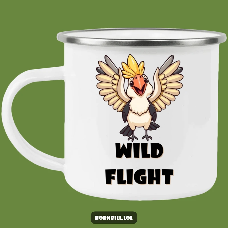Funny Happy Hornbill Camping Mug: Adventure Fuelled by Humor, Excellent Funny Gift!