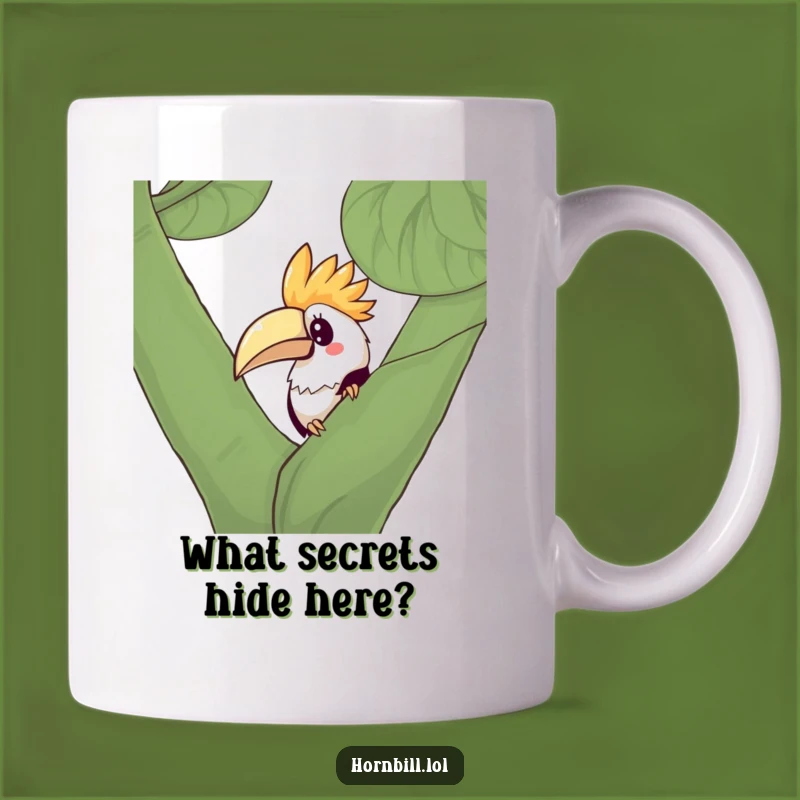 Funny Kawaii Hornbill Mug: Curious Bird Gift for Nature Lovers