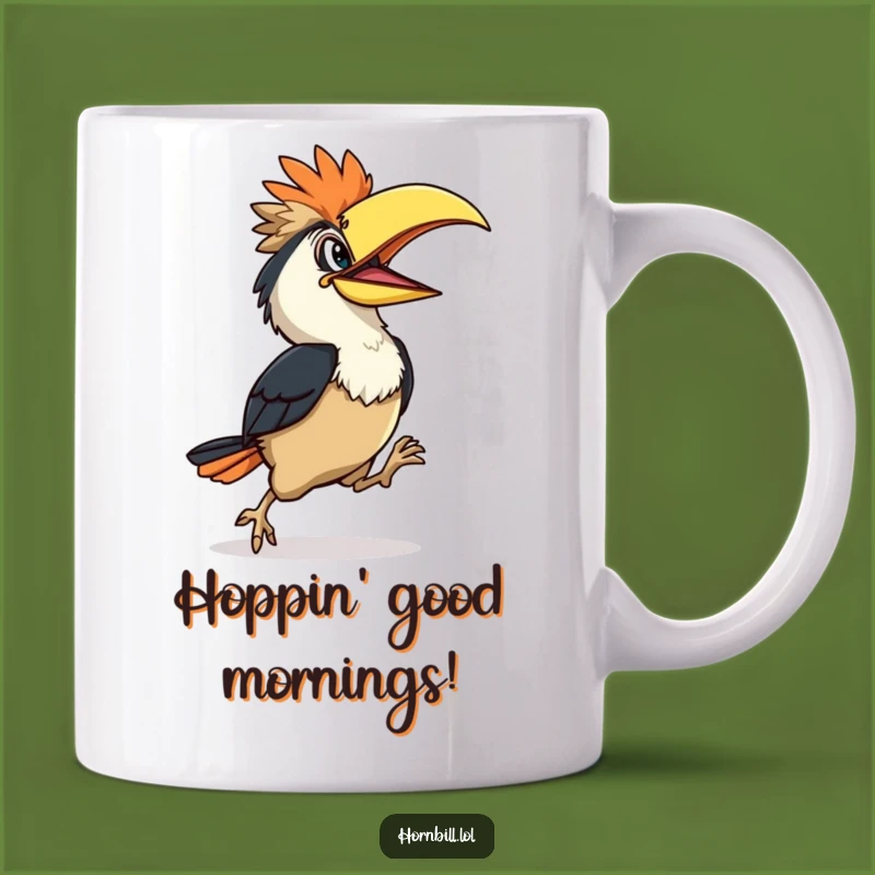 Funny Hornbill Hop Mug: Clumsy Bird Design, Perfect Funny Gift for Joyful Awakenings