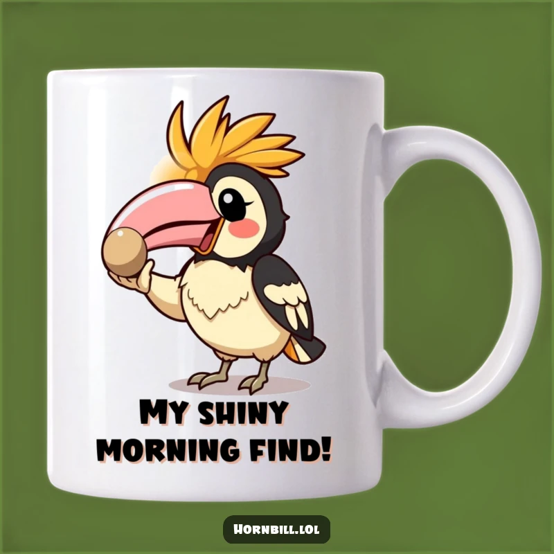 Funny Kawaii Hornbill Mug: Treasure Showing Bird Gift for Collectors