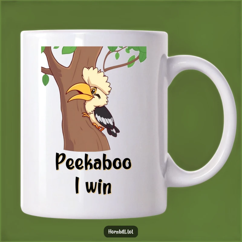 Funny Hornbill Hide-and-Seek Mug - Hilarious Bird Giggle Gift for Bird Lovers