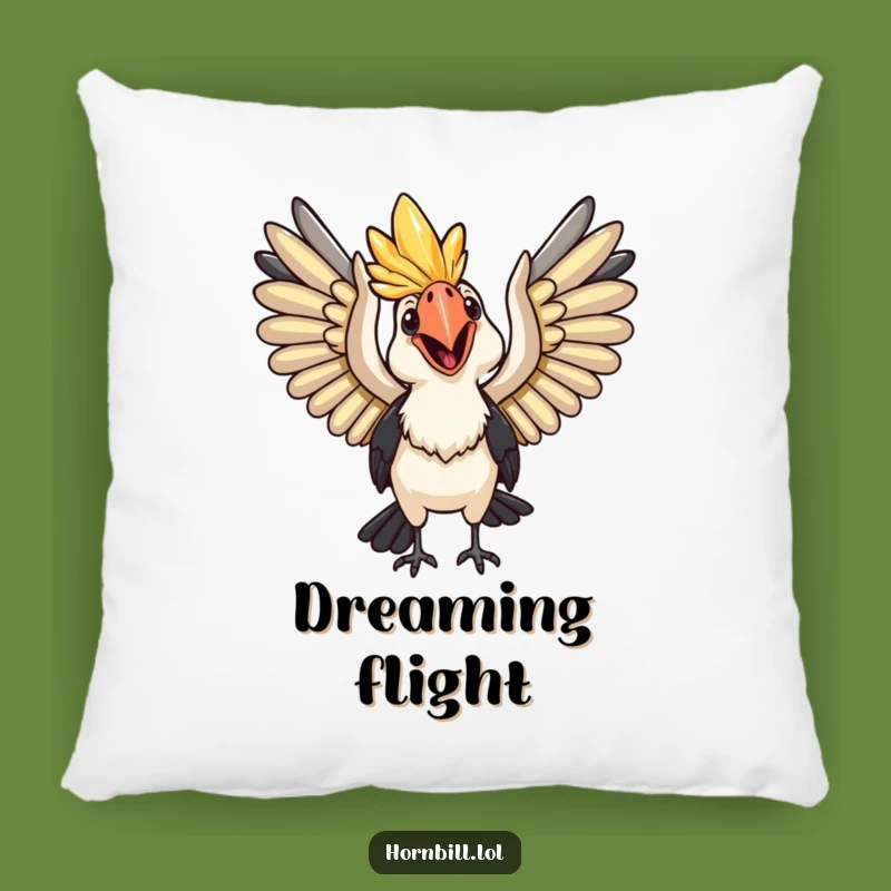 Funny Happy Hornbill Pillow: Cozy Up with Adventure, Adorable Funny Gift!