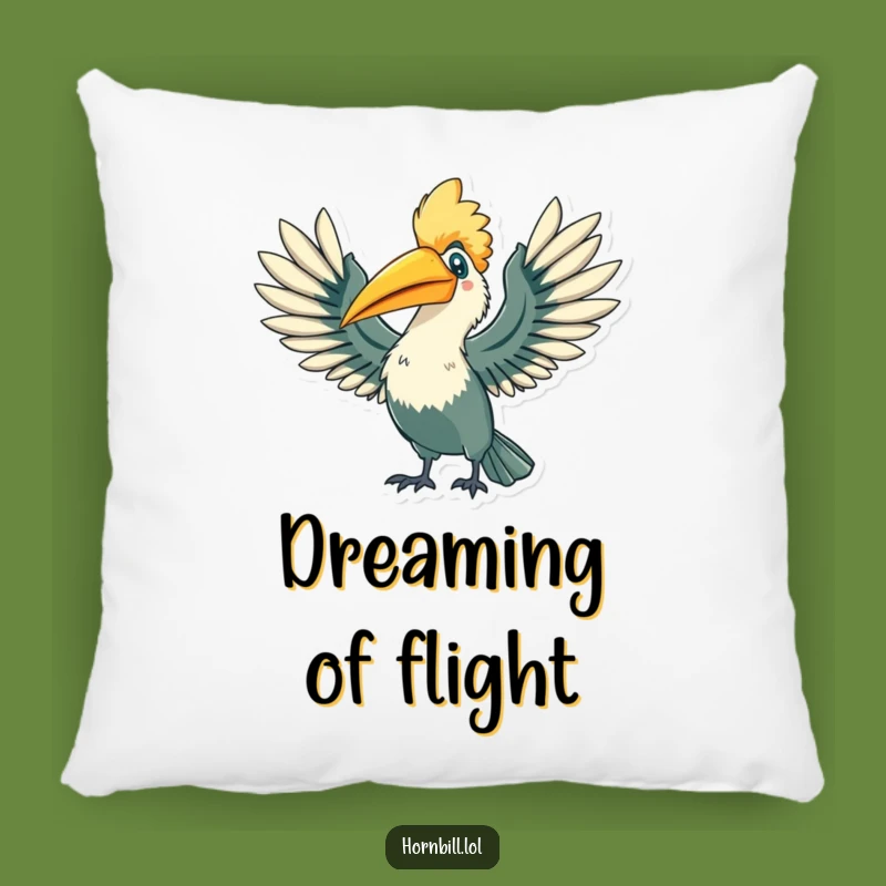 Funny Hornbill Triumph Pillow - Cozy Wing Stretch Cushion, Ideal Relaxing Gift