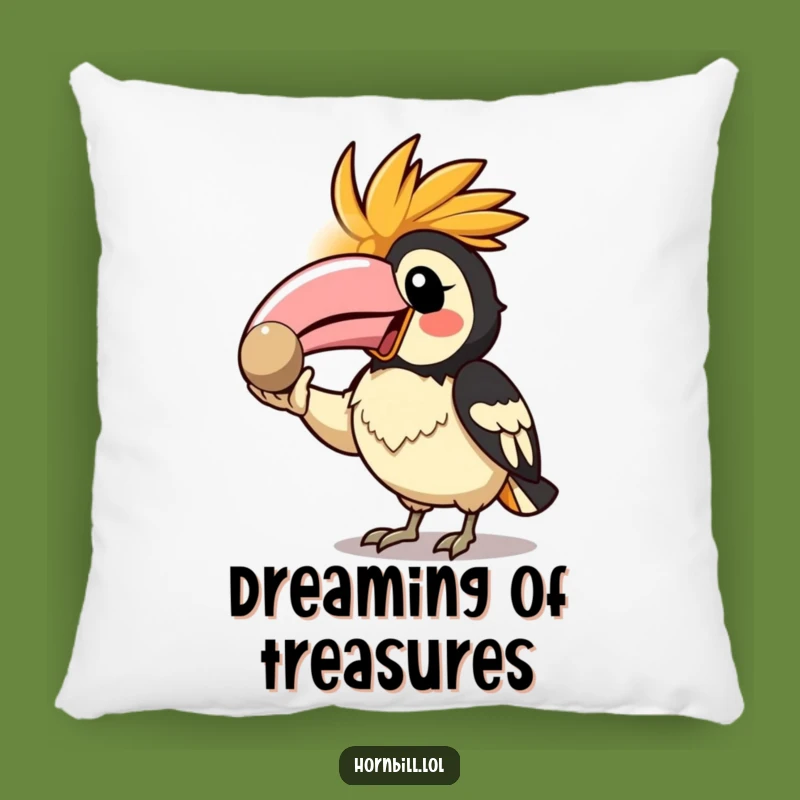 Funny Kawaii Hornbill Pillow: Cozy Pebble Showing Bird Cushion, Adorable Gift