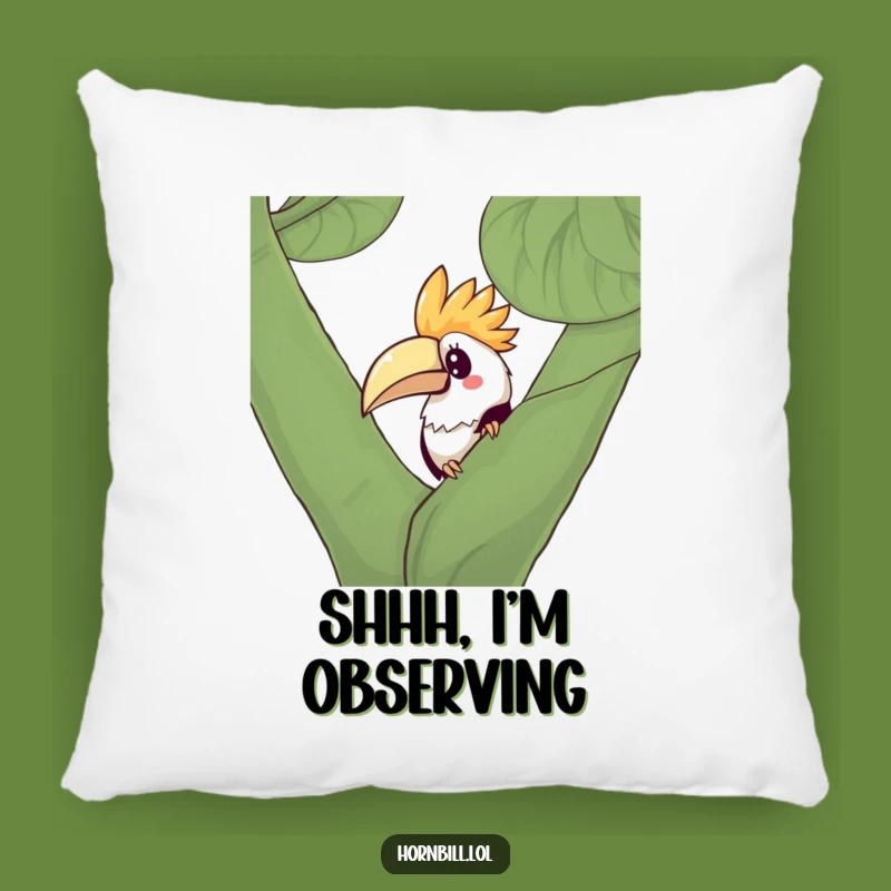 Funny Kawaii Hornbill Pillow: Cozy Curious Bird Cushion, Adorable Gift