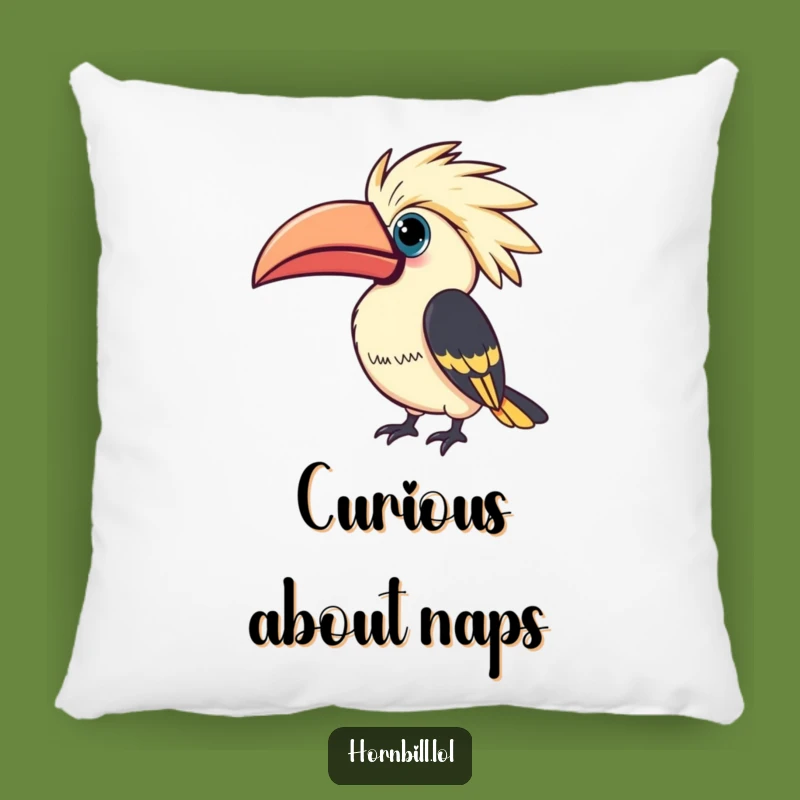 Funny Kawaii Hornbill Pillow: Curious Bird Comfort, Adorable & Thoughtful Funny Gift