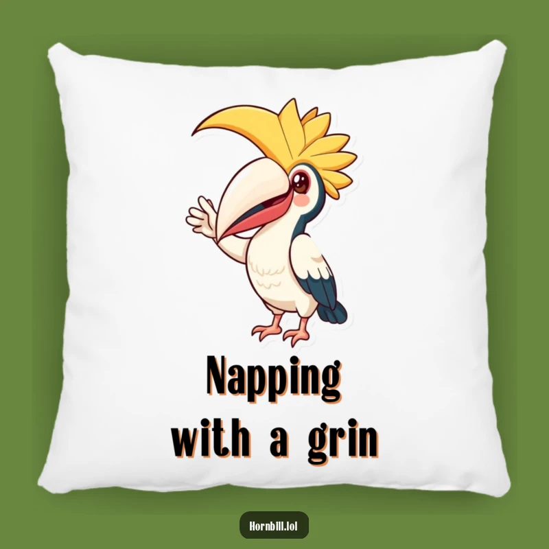 Funny Hornbill Friend Pillow: Cozy Casque Wave Cushion, Comfort Gift
