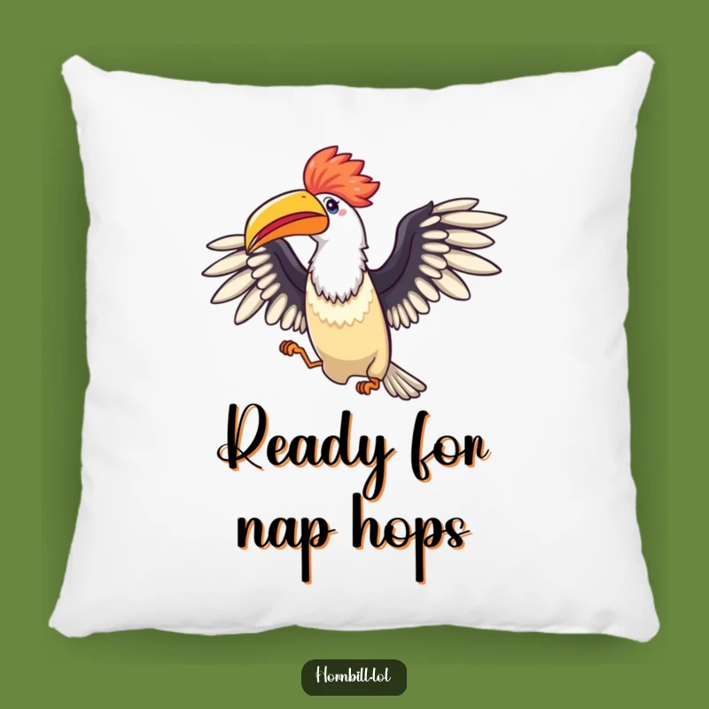 Funny Celebration Hornbill Pillow: Cozy Comfort & Joyful Hops!