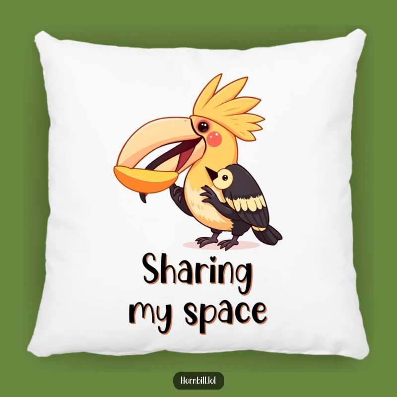 Soft Funny Sharing Hornbill Pillow: Cozy Kindness Accent