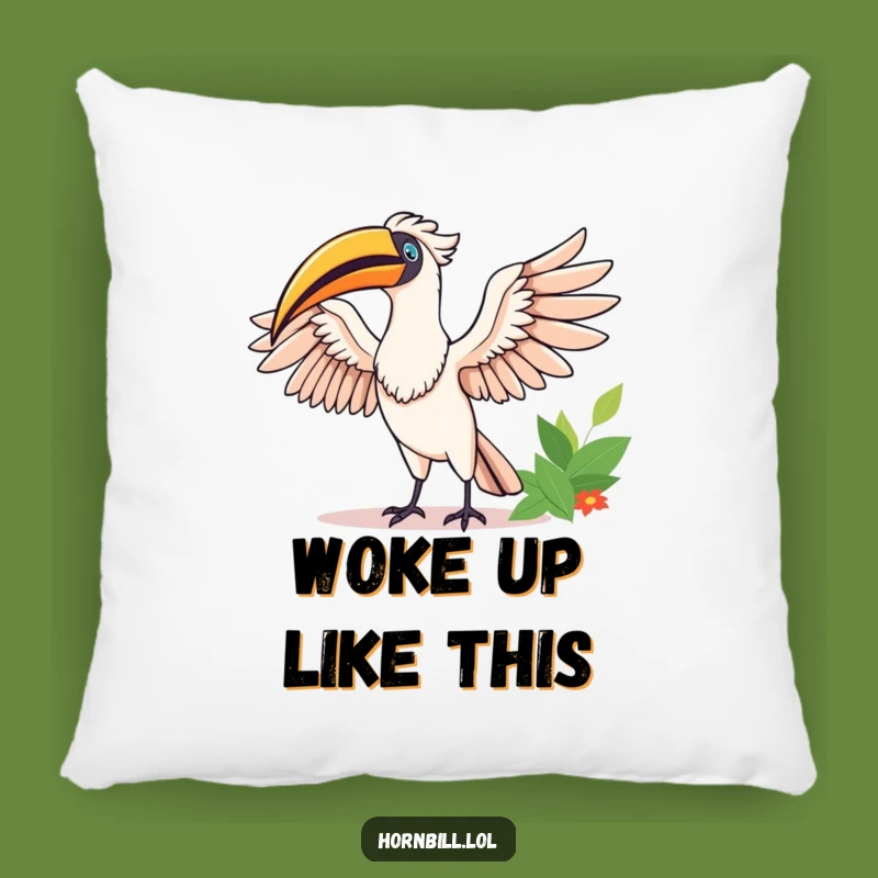 Funny Happy Hornbill Stretching Pillow - Comfy Joy for Your Home