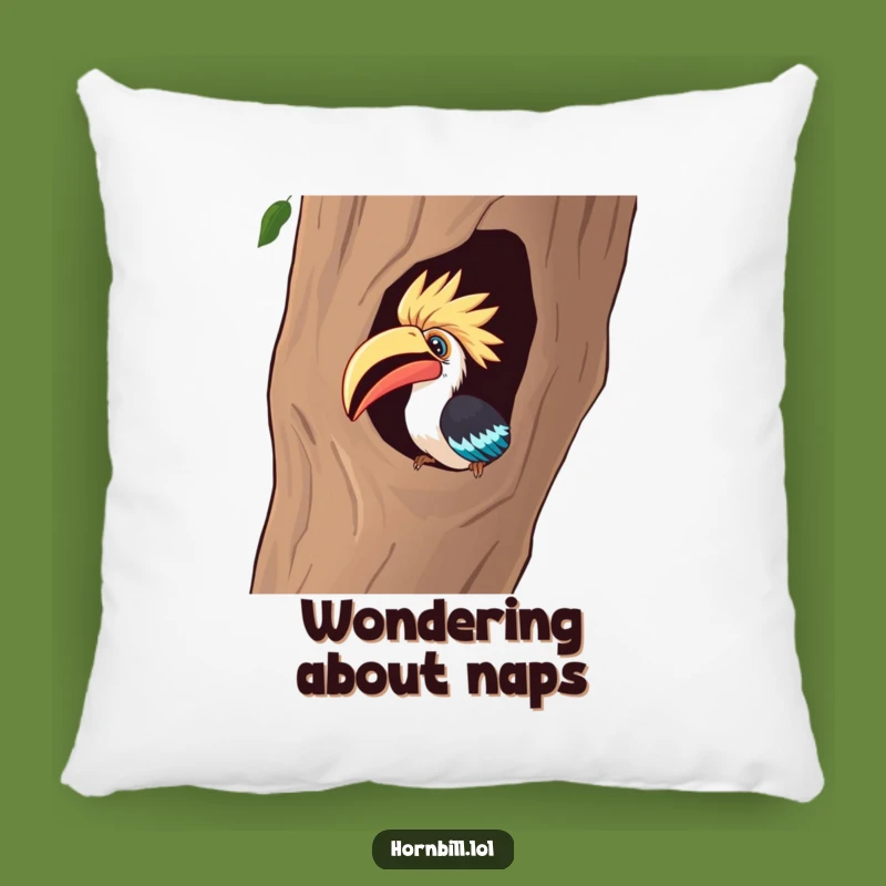 Funny Curious Hornbill Pillow - Cozy Comfort with Humorous Exploration