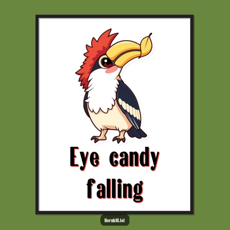 Funny Hornbill Leaf Watcher Digital Art - Instant Nature Vibes