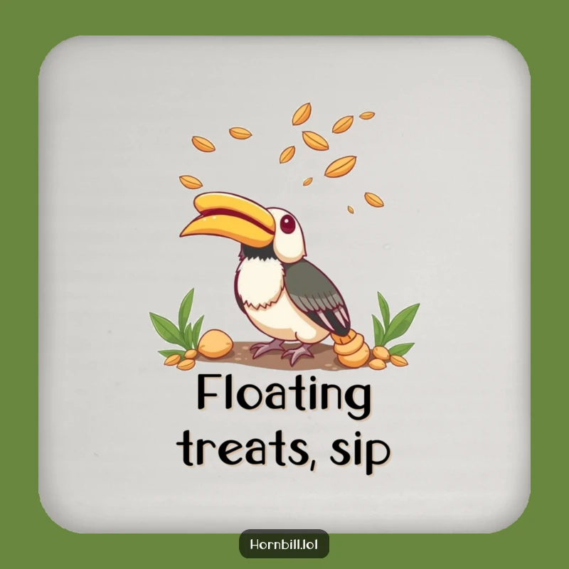 Funny Hornbill Seed Wonder Coaster: Protect Tables with Wonder - Hilarious Gift!