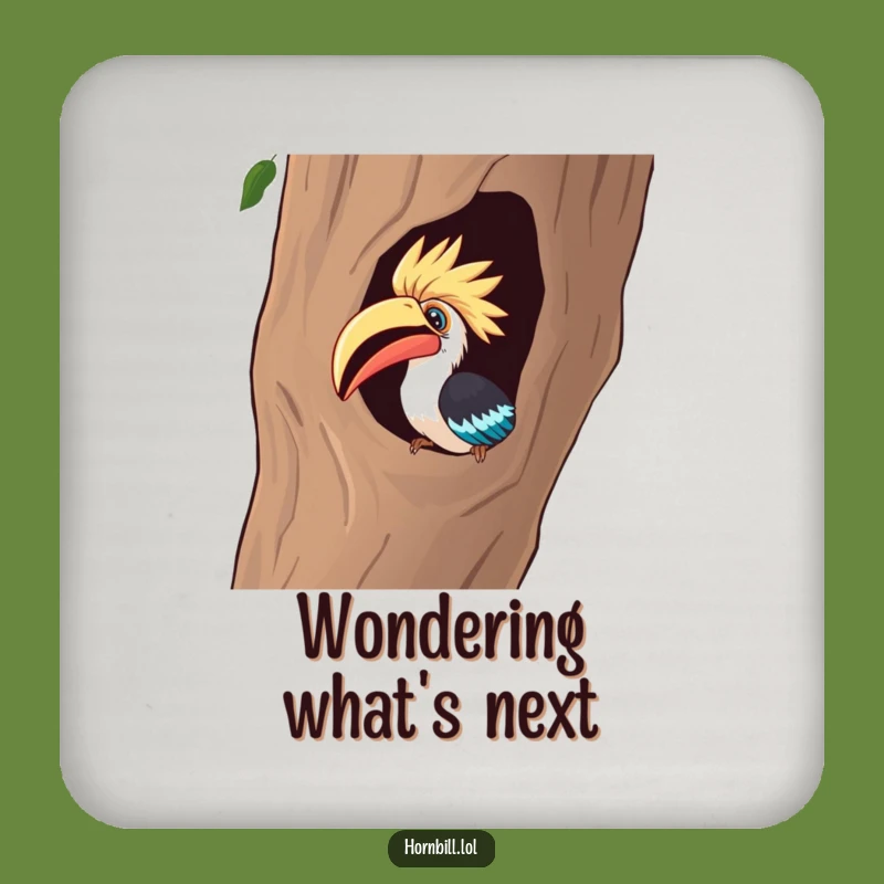 Funny Curious Hornbill Coaster - Add Humorous Intrigue to Your Drinks