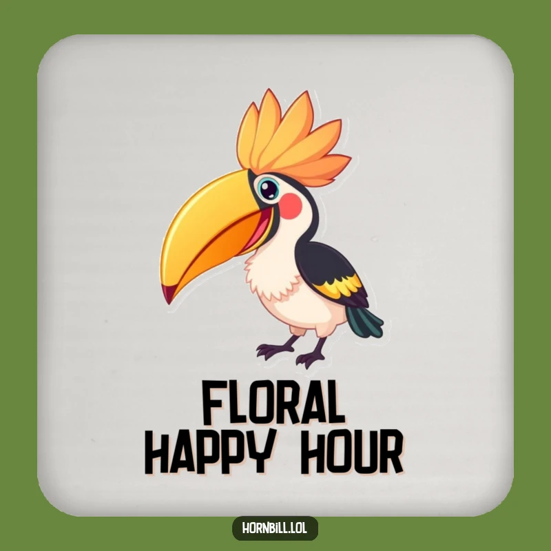 Funny Hornbill Flower Peck Coaster - Birdy Bloom Protection, Perfect Funny Gift
