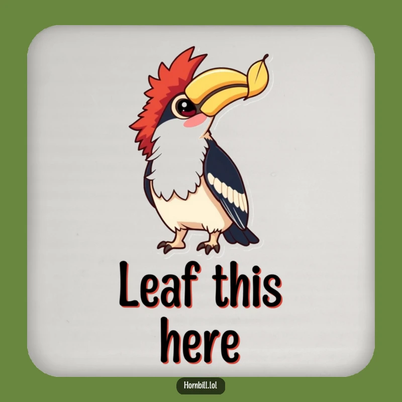 Funny Hornbill Leaf Watcher Coaster - Protect Surfaces with Whimsy