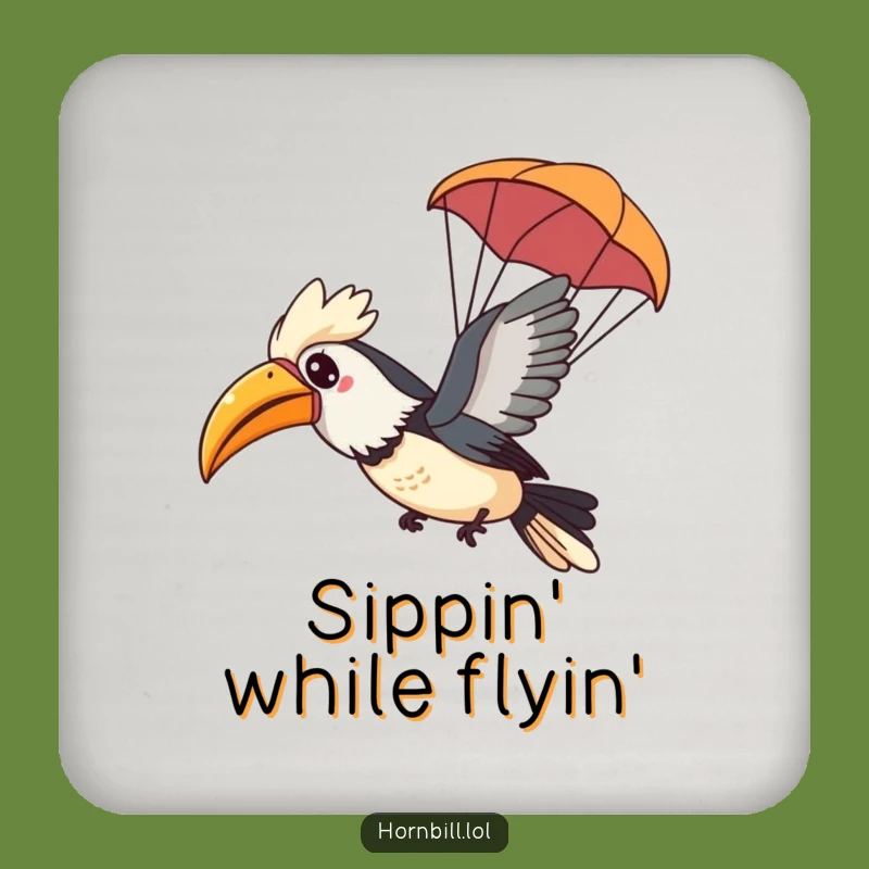 Funny Kawaii Hornbill Coaster: Gliding Bird Protection, Perfect Gift