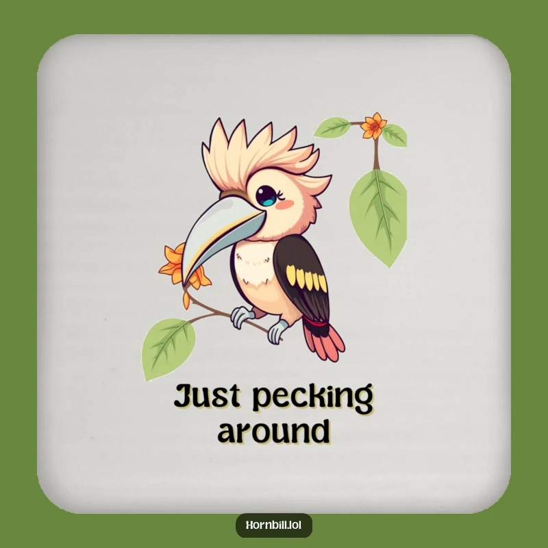 Funny Kawaii Hornbill Drink Coasters: Protect Surfaces with this Humorous Bird Set!