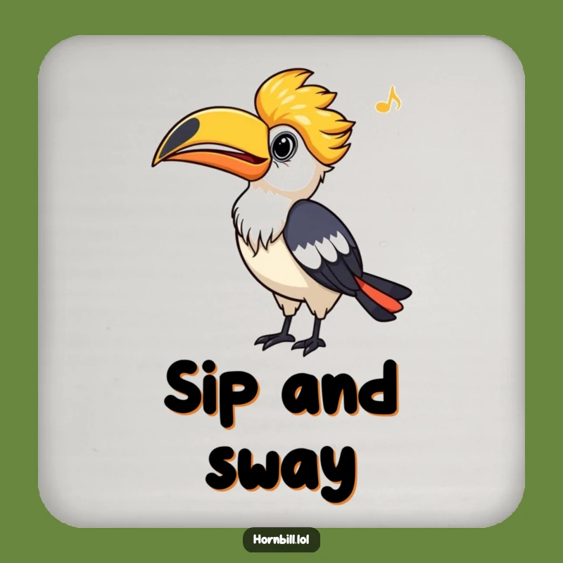 Funny Hornbill Drink Coaster: Whistling Bird Coaster Set, Protect Surfaces Humorously Gift
