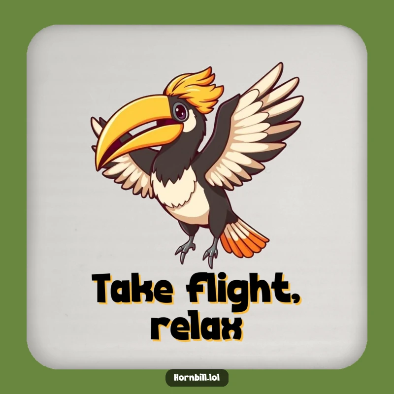 Funny Adorable Hornbill Flapping Wings Coaster - Protect Surfaces with Humor