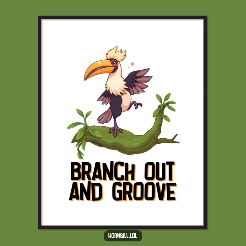 Funny Hornbill Dance Poster - Artful Movement for Your Walls