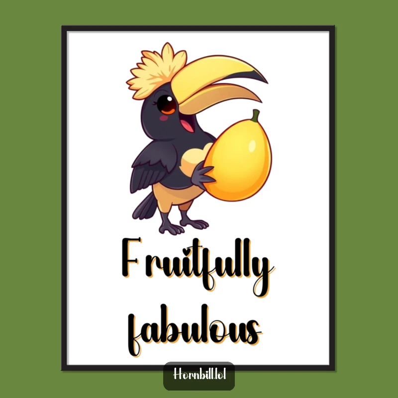 Funny Delighted Hornbill Poster - Bring Joyful Humor to Your Walls