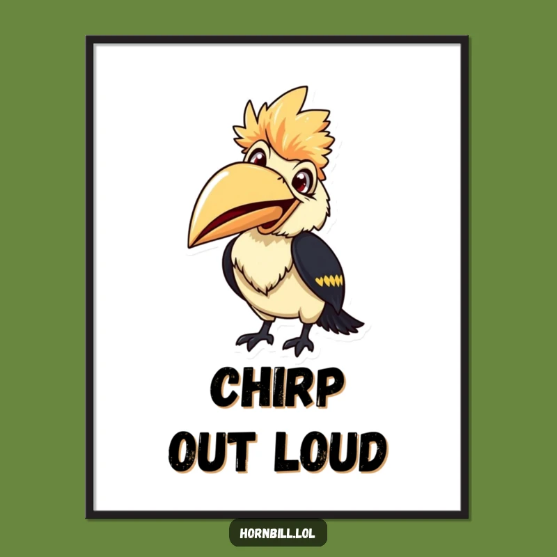 Smiling Hornbill Poster - Ready to Chirp, Funny & Cheerful Art