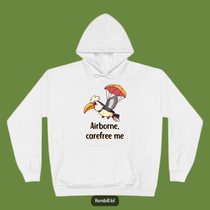 Funny Kawaii Hornbill Hoodie: Cozy Gliding Bird Apparel, Great Gift