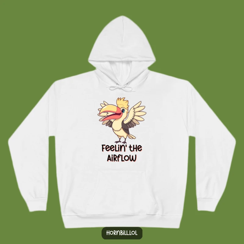 Cozy Funny Fanning Hornbill Hoodie: Warm Comfort with a Humorous Bird Design!