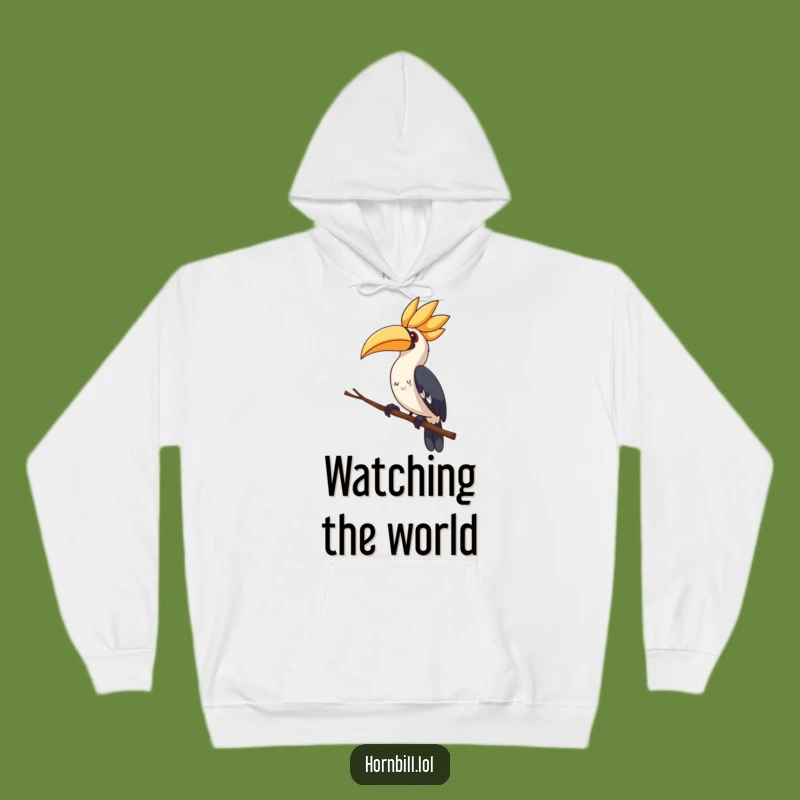 Cute Hornbill Hoodie - Curious Head Tilt, Cozy & Funny Gift