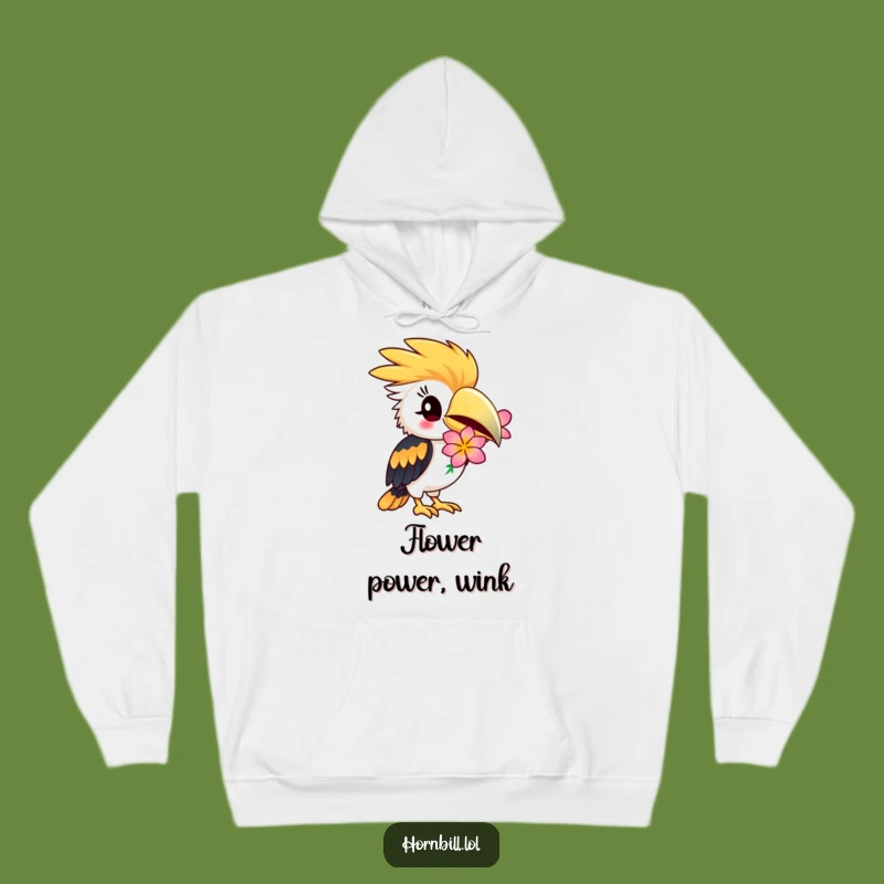 Cozy Funny Hornbill Flower Hoodie: Playful Bird Comfort, Ultimate Funny Gift for Warmth