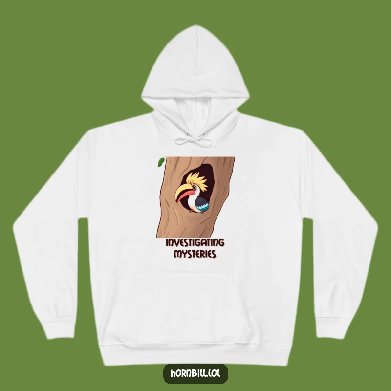 Funny Curious Hornbill Hoodie - Cozy and Humorous Explorer Design