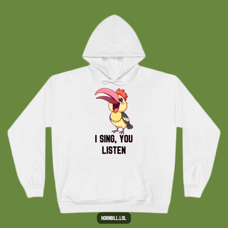 Funny Hornbill Hoodie: Cozy Up with a Singing Bird's Cheerful Melody Gift!