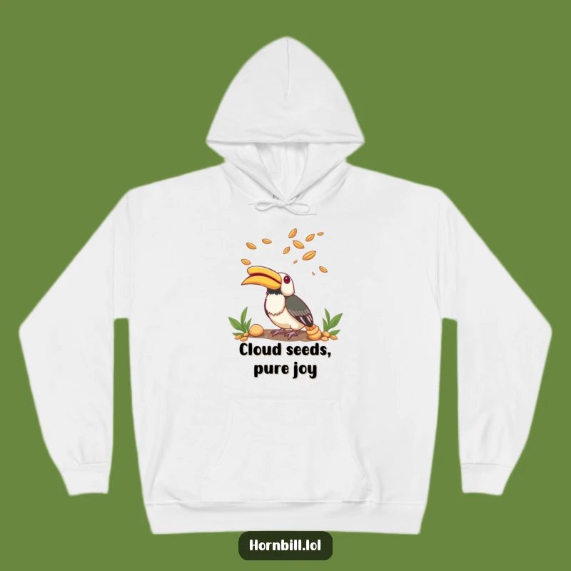 Funny Hornbill Seed Wonder Hoodie: Cozy Up with Amazed Bird Design Gift!