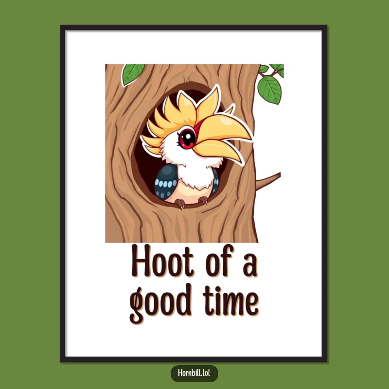 Free Printable Kawaii Hornbill Wall Art: Funny Downloadable Decor for Nature Lovers