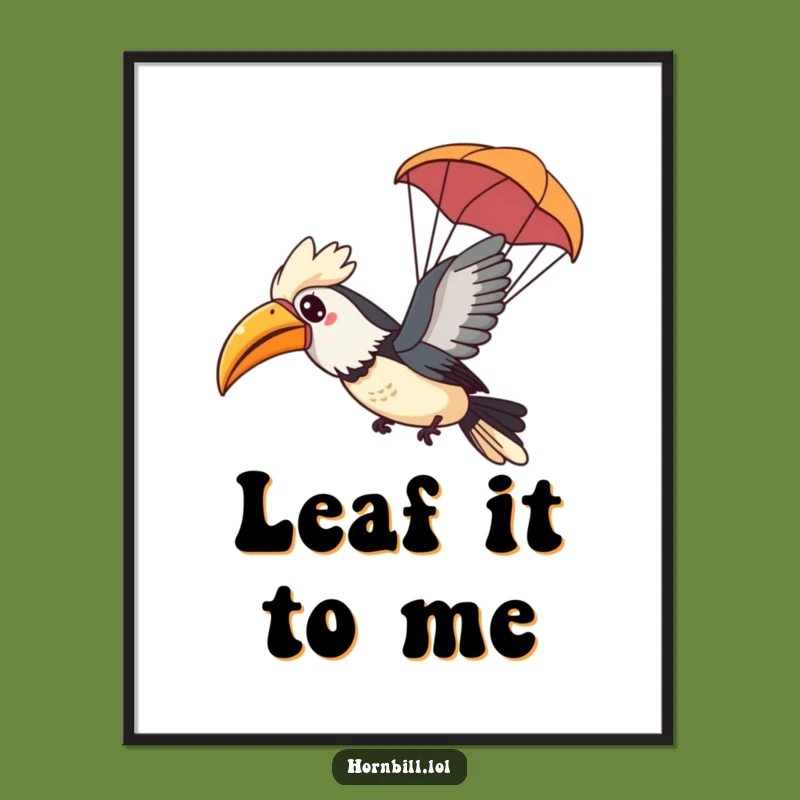 Free Printable Wall Art: Gliding Hornbill - Funny Cute Downloadable Art