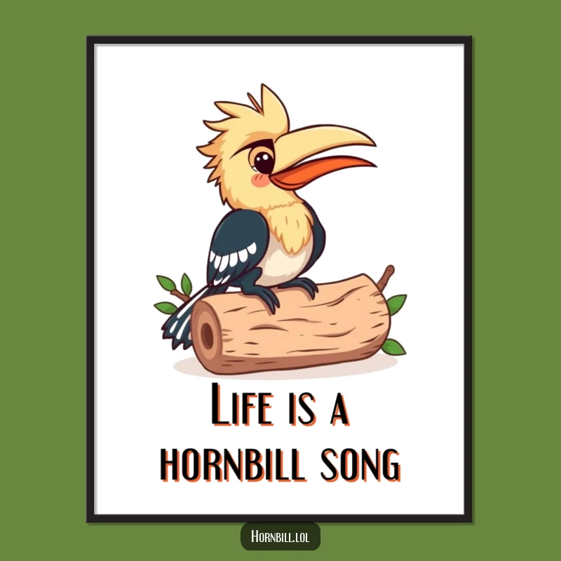 Funny Free Printable Wall Art: Musical Hornbill Rhythm Downloadable Art Print