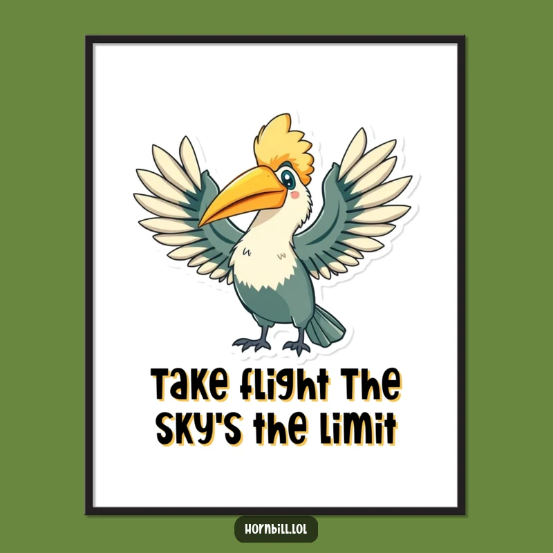 Triumphant Hornbill Free Printable Wall Art - Inspirational Downloadable Decor